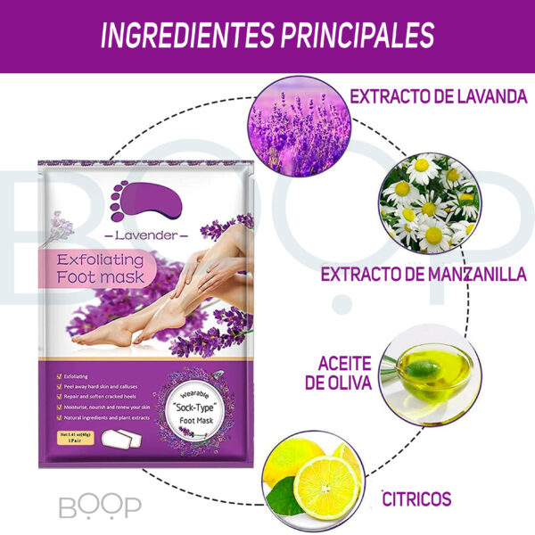 Mascarilla Exfoliante Para Pies Talones Agrietados Aliver - Imagen 2