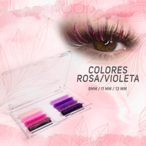 Extensiones de pestañas Paleta de colores ROSA/ VIOLETA