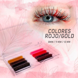 Extensiones de pestañas Paleta de coloresROJO/GOLD