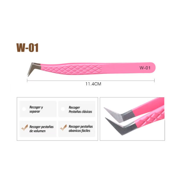 Pinzas Extensiones de Pestañas W-01