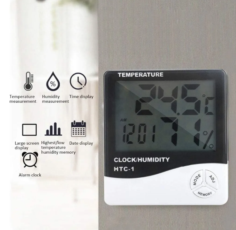 HIGROMETRO Humedad Temperatura Reloj Termometro - Imagen 2