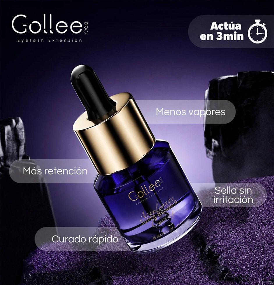 Super Bonder Gollee Purple – Sellador para extensiones de pestañas - Imagen 2
